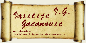 Vasilije Gačanović vizit kartica
